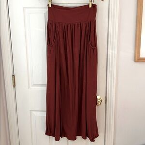 Garnet Hill Favorite Maxi Skirt Medium Copper brown